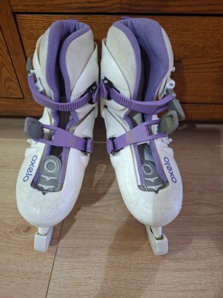 Patines de hielo Oxelo blancos y morados