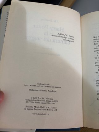 Libro Harry Potter e la camera dei segreti -salani