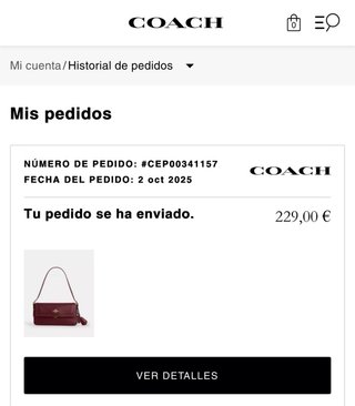 Bolso Coach original color burdeos