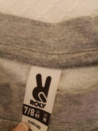 Sudadera Gris Roly Talla 7/8 - 8Y