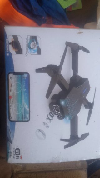 Dron Plegable Negro y Azul con Control
