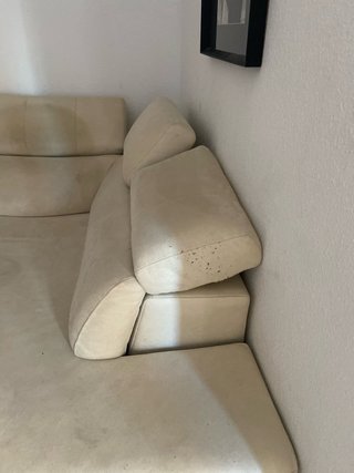 Sofá chaise longue beige tela