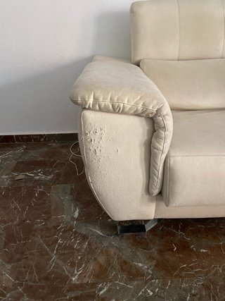 Sofá chaise longue beige tela