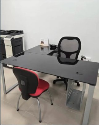 Mesa de oficina/Escritorio con Ala elegante negra