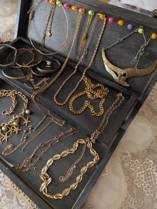 Lote4 Conjunto Bisutería Dorado y Plateado