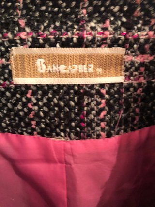Chaqueta Tweed Chanel Rosa y Negra T.46/48