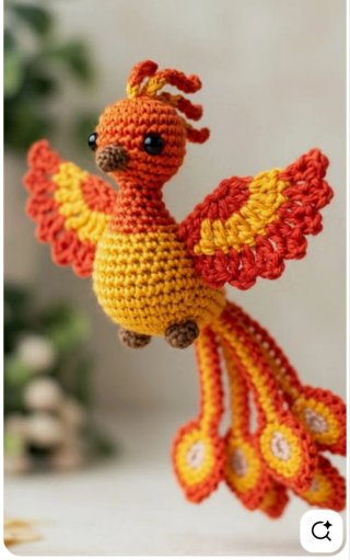 Muñeco amigurumi fénix