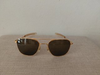 Gafas Randolph Aviator Doradas Marrones
