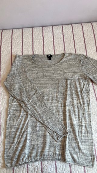 Camiseta H&M manga larga gris