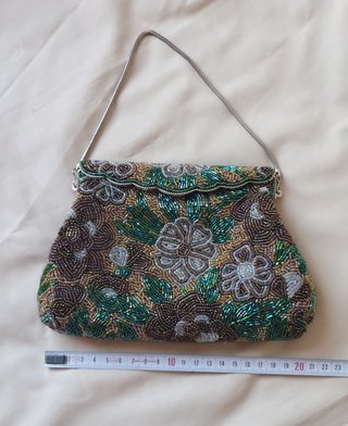 Bolso fiesta clutch vintage multicolor abalorios