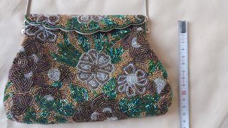 Bolso fiesta clutch vintage multicolor abalorios