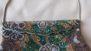 Bolso fiesta clutch vintage multicolor abalorios