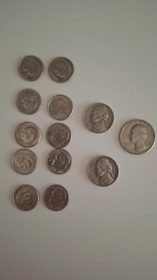 Lote de 13 monedas USA (Dimes,Nickels y Quarter)