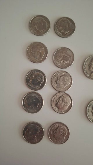 Lote de 13 monedas USA (Dimes,Nickels y Quarter)