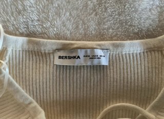 Jersey Bershka manga larga beige