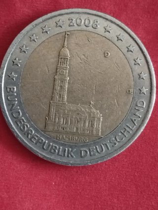Moneda 2 Euros Alemania 2008 Hamburg