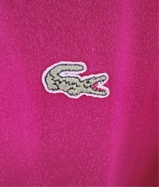 Jersey Lacoste cuello vuelto vintage rojo burdeos