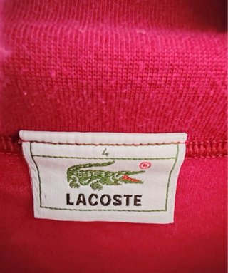 Jersey Lacoste cuello vuelto vintage rojo burdeos