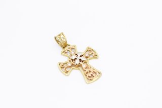Cruz de oro combinado de 18k. Ref:053-03-00611