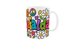 2 Tazas cerámica diseño hippie