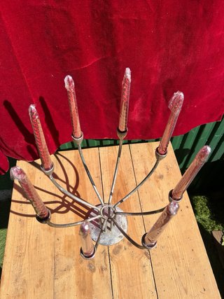 Candelabro antiguo 8 brazos metal