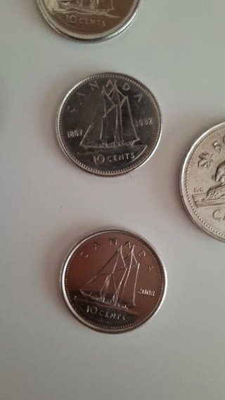 Lote 6 monedas Canadà ( 1,5,10 cents) - Coleccion