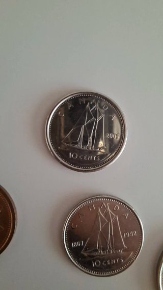 Lote 6 monedas Canadà ( 1,5,10 cents) - Coleccion