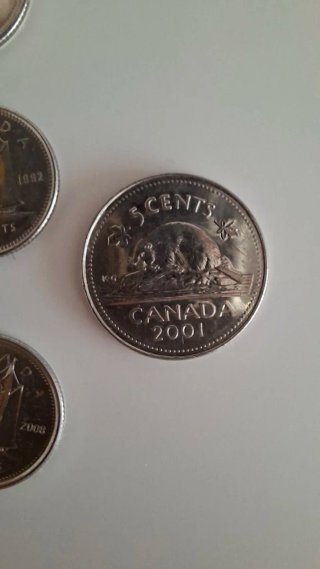 Lote 6 monedas Canadà ( 1,5,10 cents) - Coleccion