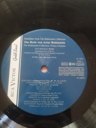 VINILO ARTUR RUBINSTEIN (RAREZA)