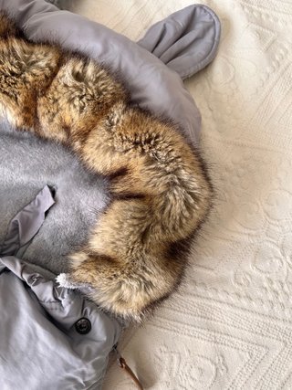 Saco para cochecito con capucha de pelo