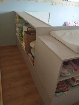 Cuna convertible infantil con cambiador