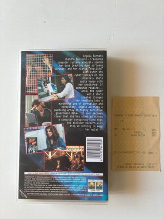 Película VHS The Net Sandra Bullock
