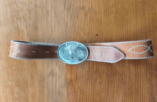 Cinturón Piel Vintage Hebilla Western USA Y2K