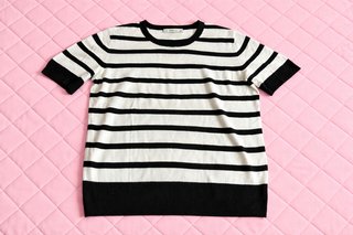 Camiseta Top Jersey Punto Zara Rayas Mujer Talla M