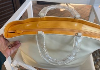 Borsa Orleane Paris bianca e gialla