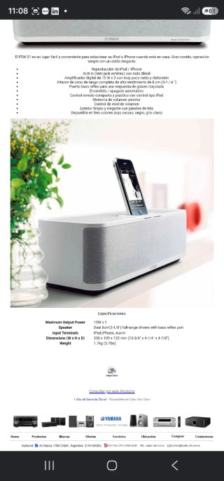 Altavoz Yamaha PDX-31