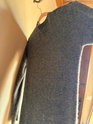 Vestido largo de lana gris