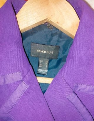 Chaqueta Mango Morada Doble Botonadura