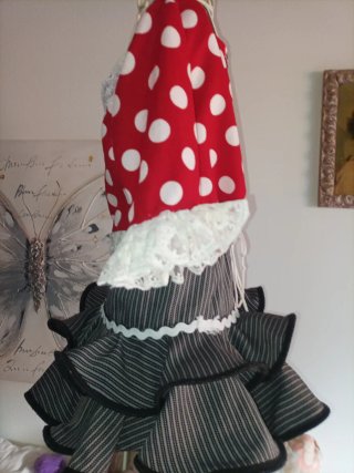 Traje Flamenca Niña Rojo Lunares Blancos