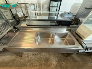 Fregadero industrial doble seno