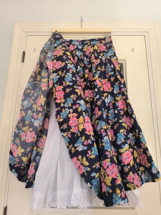 Falda folklorica floral talla única