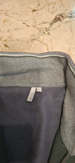 Felpa uomo viola e verde  con zip