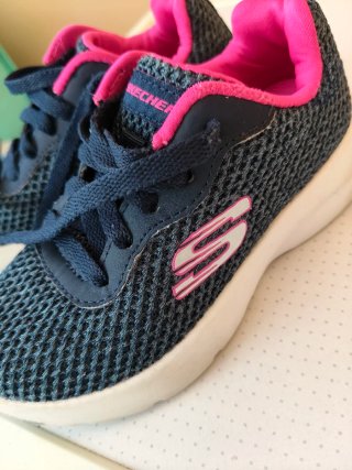 Tênis Skechers Azul Marinho e Fúcsia T.27