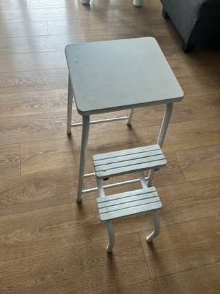 Banqueta Escalera Metálica Blanca