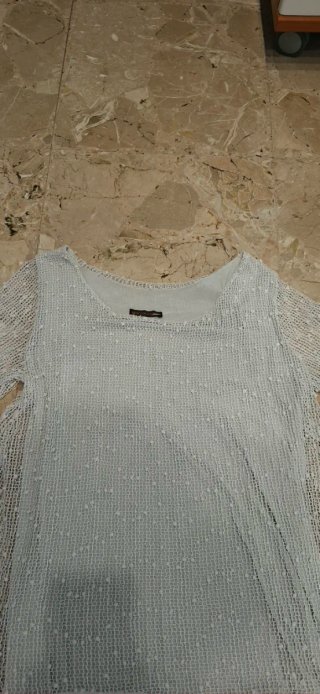 Maglia donna argento/bianca taglia unica