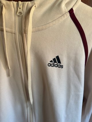 Sudadera Adidas Beige con Cremallera