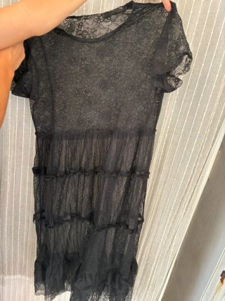Vestido Zara encaje negro talla M