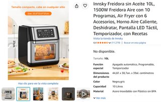 Freidora sin Aceite 10L Airfryer