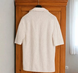 Camisa Mango Punto Calado Crudo Talla L