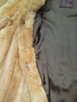 Abrigo vintage pelo conejo beige 90s